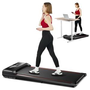 lot 51399 image: RHYTHM FUN Walking Pad Under Desk Treadmill, Walking Pad Treadmill 300 LB Capacity with Remote Control, Portable Treadmill for OfficeHome Lightweight, Mini Treadmill with 3 Window LED Display White - Retail $159.98