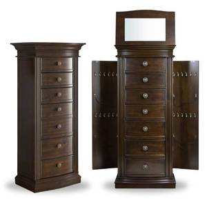 lot 51403 image: Hives and Honey Luke Jewelry Armoire, Walnut - Retail $276.15