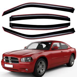lot 51413 image: Lightronic WV194810 in-Channel Side Window Visor Deflector Rain Guard, Dark Smoke, 4-Pieces Set, Fits 2006-2010 Dodge Charger (EXCLUDES Police Model)