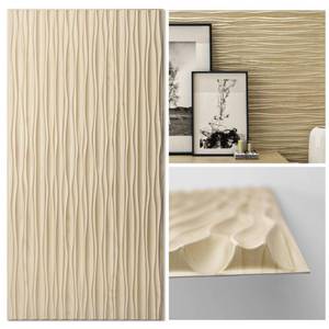 lot 51427 image: Art3d Black Large PVC 3D Wall Panels for Interior Wall D�cor, Drop Ceiling Tile 2x4, 3D Textured Wavy Wall Panels Decorative, Pack of 6 Tiles(47.2�23.6) - Retail $130.08