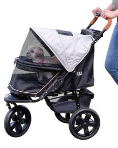 lot 51431 image: Pet Gear No-Zip AT3 Pet Stroller for CatsDogs, Zipperless Entry, Easy One-Hand Fold, Jogging Tires, Removable Liner, Cup Holder  Storage Basket, 1 Model, 2 Colors - Retail $222.55