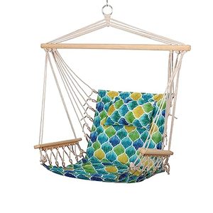 lot 51441 image: Backyard Expressions Reversible Hanging Rope Swing - Max 275 Lbs - Wooden Spreader Bar - for Any Indoor or Outdoor Spaces