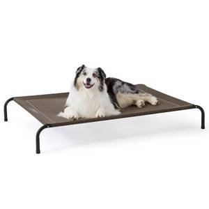 lot 51445 image: Bedsure XL Elevated Outdoor Dog Bed - Raised Dog Cots Beds for Extra Large Dogs, Portable Indoor & Outdoor Pet Hammock Bed with Skid-Resistant Feet, Frame with Breathable Mesh, Brown