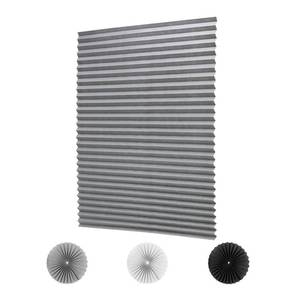 lot 51472 image: LUCKUP 2 Pack Cordless Light Filtering Pleated Fabric Shade,Easy to Cut and Install, with 4 Clips (36x72- 2 Pack, Grey)