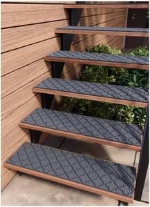 lot 51477 image: FINEHOUS Outdoor Stair Treads Non-Slip 35��x10�� (6-Pack) �� Carpet Treads with Rubber Backing Moroccan