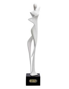 lot 51478 image: NENBOLEC Woman Statue Figurine Lady Sculpture Modern Decor Yoga Gifts Abstract Arts Polyresin Table Centerpiece Crafts White 16.5 inch