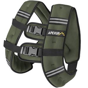 lot 51485 image: APEXUP Weighted Vest Men 30lbs Weights with Reflective Stripe, Weighted vest for Women Workout Equipment for Strength Training Running (Green) - Retail $78.97