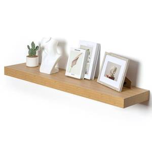 lot 14260 image: FLYJOE 12 Inch Deep Floating Shelves for Wall, 48W x 12D Rustic Oak Wood Floating Shelves, Large Floating Shelves Set of 1 for Living Room Bathroom Laundry Room Bedroom Kitchen Home Office - Oak