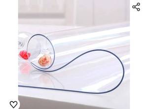 lot 14263 image: Table Tek Table Top Protector 1 Rectangle PVC Table Protector - 1.5mm Thick Waterproof Clear Plastic Dining Table Cover Heavy-Duty Non-Slip Cover For Table