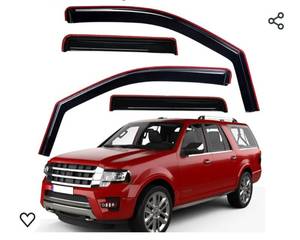 lot 14268 image: Lightronic WV194233 in-Channel Side Window Visor Deflector Vent Rain Guard, Dark Smoke, 4-Pieces Set, Fits 1997-2017 Ford Expedition, 2007-2017 Expedition XL, 1998-2017 Lincoln Navigator