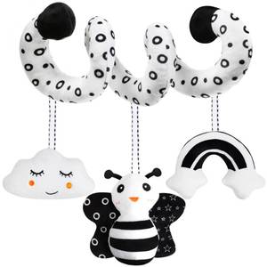 lot 14371 image: GKDOMS Baby Spiral Hanging Stroller and Car Seat Toys Black and White High Contrast Sensory Toy Newborn Plush Activity Toys Thank You Gifts for 0 3 6 9 12 Months Girls Boys-BEE