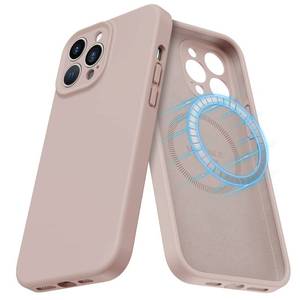 lot 14372 image: MCFANCE Silicone Magnetic for iPhone 13 Pro Max Case, Compatible with MagSafe, Full Camera Protection Shockproof Cover Soft Anti-Scratch Microfiber Lining for iPhone 13 Pro Max 6.7 inch 2021, Pinksand
