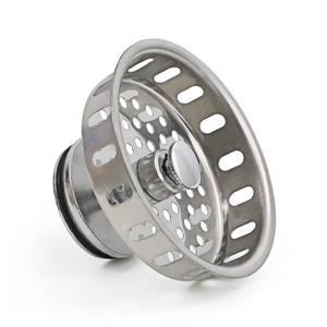 lot 14374 image: Highcraft 97343 Kitchen Sink Basket Strainer Replacement for Standard Drains (3-14 Inch) Stainless Spring Steel Closure and Rubber Stopper, Stainless Steel