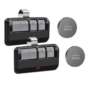 lot 14435 image: Garage Door Opener Remote Universal,for LiftMaster Chamberlain Craftsman Opener,Openers with Purple Yellow Green Orange Red Learn Button,Visor Clip,3-Button,2 Pack,2 Extra Battery Grey