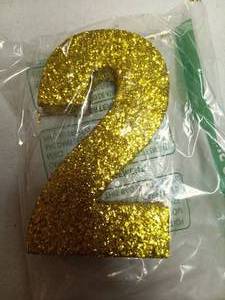 lot 14721 image: Eploger Gold Glitter Numbers Sign 2 Birthday Decorations, Birthday Party Centerpieces for Table Decorations,Anniversary Birthday Table Toppers(7.8 Inch)
