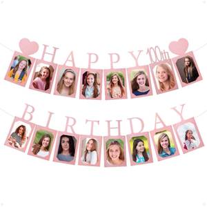 lot 14725 image: Gemten Happy 16th Birthday Decorations and Supplies for Girls Rose Gold Birthday Photo Banner for Women
