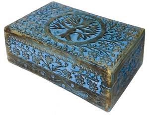 lot 14738 image: S.B.ARTS Premium Wooden Mini Jewellery Box Star Design-Trinket Box for Ladies-Jewellery Storage Case-Antique Look-Traditionally Handcrafted-Home Decor Accessories-Ideal Gift for Women, Style 9