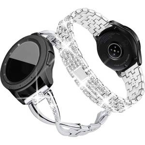 lot 14743 image: SUPOIX Compatible for Samsung Galaxy Watch 7 6 5 4 40mm 44mm Galaxy Watch FE 2024Galaxy Watch 42mmGalaxy 3 41mmActive 2 Band, 2 Pack 20mm Women Jewelry Bling Metal Replacement Strap (Silver)