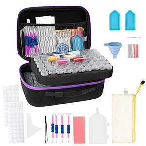 lot 71080 image: Douorgan Diamond Painting Storage Containers 120 Slots Diamond Painting Accessories and Tools Portable Diamond Painting Organizer Shockproof Diamond Art Storage Case Beads Storage Box(120 Slots)