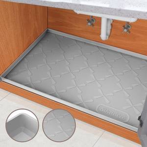 lot 71082 image: SIKADEER Under Sink Mat for Kitchen Waterproof, 34 x 22 Silicone Under Sink Liner, Up to 3.3 Gallons Liquid, Kitchen Bathroom Cabinet Mat-Fits 36inch Standard Cabinet Under Sink Drip Tray