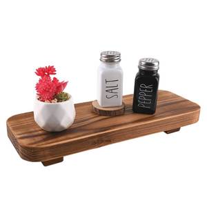 lot 71083 image: Halomoon Farmhouse Wood Riser Wooden Inch Decorative Pedestal Stand Tray Displays Decorations for Rustic Home and Kitchen Decor (Brown-12x5x2 inch)