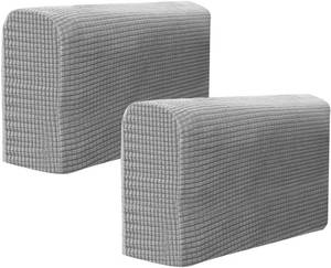 lot 71091 image: RCFINE 2 Pcs Couch Arm Covers Anti- Slip Sofa Armchair Cover Stretch Armchair Slipcover Protector Elastic Home Office Recliner Couch Loveseat Furniture Protector Protective Cloth (Light Grey)