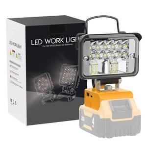 lot 71094 image: LIVOWALNY 20V Light LED Work Light for Dewalt 20V Max Battery, 38W 3800LM Cordless Battery Light 20V Tools, Portable LED Light with USB and Type-C Charging Port, Upgraded Low Voltage Protection