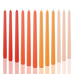 lot 14577 image: LPUSA 12pcs Taper Candles Citrus Scented Orange Gradient Color,Handmade from Vegan Soy Wax for Holiday Wedding Party Home Dinner Decoration,Orange