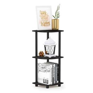 lot 14592 image: Furinno Turn-N-Tube 3-Tier Corner Display Rack Multipurpose Shelving Unit, EspressoBlack