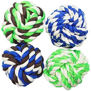 lot 14593 image: Otterly Pets - Washable Rope Ball Toys for Large Dogs - Natural Cotton - (4-Pack)