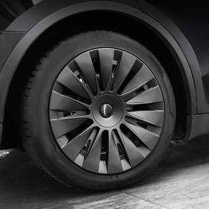 lot 14750 image: Boonade for Model Y Wheel Cover Hubcaps 19 Inch, Hub Cap Replacement PAPPE OEM Material Wheel Covers Kit, Matte Black,Wheel Protector for 2020-2024 Tesla Model Y Accessories, Set of 4 - Retail $114.85