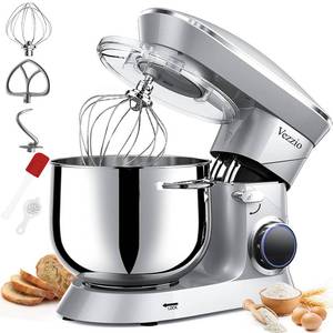 lot 14751 image: 9.5 Qt Stand Mixer, 10-Speed Tilt-Head Food Mixer, Vezzio 660W Kitchen Electric Mixer with Stainless Steel Bowl, Dishwasher-Safe Attachments for Most Home Cooks (Silver) - Retail $150.9