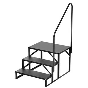 lot 14754 image: 2 Step Stairs 5th Wheel Stair Hot Tub Steps Outdoor RV Alloy Steel Step Ladder Support Economy Stair Riser Quick Eases Boarding and Exitingfor RVs and Travel Camper Trailers Non Slip Assist Handrail - Retail $94.53