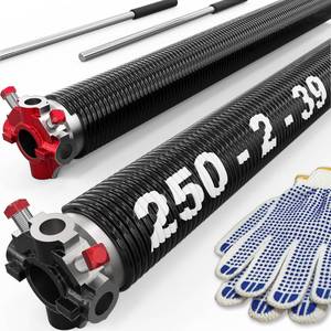 lot 14755 image: Blesseras Garage Door Coated Torsion Springs 2 (Pair) with Non-Slip Winding Bars (0.250X2X39) - Retail $124.97