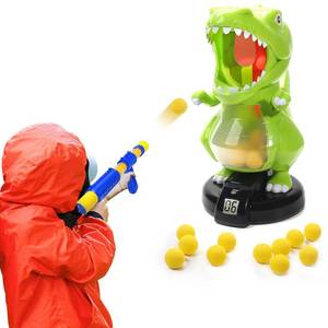 lot 14768 image: EagleStone Dinosaur Shooting Toys for Boys 5 6 7 8 9 Years Old, Electronic Kids Target Games w Air Pump Gun, LCD Score Record, Sound, 24 Foam Balls, Birthday Party Favor,Christmas Gifts for Toddlers