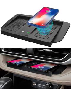 lot 14769 image: CarQiWireless Dual Position Wireless Charger for Toyota Highlander 2020 2021 2022 2023 2024 Accessories,OEM Style Center Console Organizer Wireless Charging Pad for 2024 Toyota Highlander Accessories - Retail $100.79