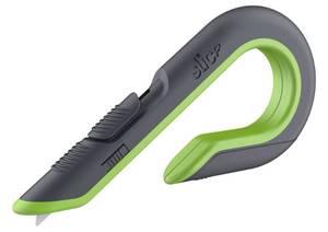lot 71053 image: Slice Auto Retract Box Cutter Utility Knife, Gray, Green No Blade