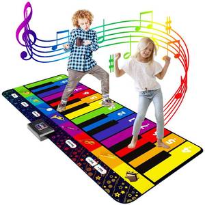 lot 71068 image: SUNLIN 6 ft. Floor Piano Mat for Kids & Toddlers, Giant Piano Mat, 24 Keys, 10 Built in Songs, 8 Instrument Sounds, Record & Playback, Song Booklet, Musical Toy Gift for Boys & Girls Age 3 4 5 6 7 8 9