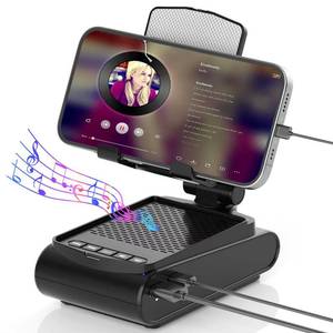 lot 71070 image: Tosrafid Gifts for Men Women, Cell Phone Stand with Wireless Bluetooth Speaker, high bass Portable Bluetooth Speaker, Adjustable Angle and Height, Birthday Gift Ideas, Unique Gifts