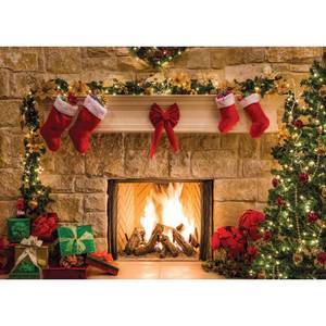 lot 71530 image: SJOLOON 7x5ft Christmas Photography Backdrops Child Christmas Fireplace Decoration Background for Photo Studio (11209)