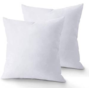 lot 14270 image: QUBA LINEN Throw Pillow Inserts (Set of 2, White), 20x20 Inches - Premium Cushion Fillers for Sofa, Bed, and Home D�cor (20x20 Inch (Pack of 2))