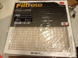 lot 14280 image: Filtrete 20x20x1 MPR 300 Clean Living Basic Dust AC Furnace Air Filter Pack of 6