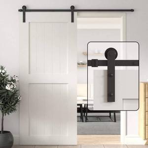 lot 14282 image: WINSOON Sliding Barn Door Hardware Kit, 6 Ft Single Door Kit