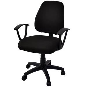 lot 14297 image: SARAFLORA Stretchable Desk Office Chair Seat Covers - Universal Stretch Computer Chair Slipcover -Washable Rotating Backrest Coverings & Cushion Protectors for Dogs, Cats, Pets, Black