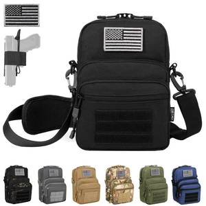lot 14552 image: DBTAC Concealed Gun Pouch Compact Tactical Shoulder Bag Pack wBelt Loops & Lockable Zippers for Work Range Travel, Black