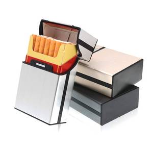 lot 14567 image: SITAKE 3 Pcs Metal Cigarette BoxCase (20 Capacities) - Cigarette Cigar Protective Cover Box - Brushed Aluminum Cigarette Case, Hard Box with Solid Magnetic Flip Top Closure (3 Colors, for Men)