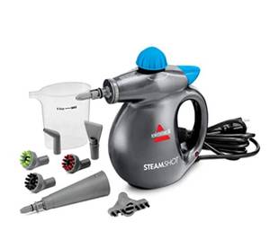 lot 14569 image: Bissell SteamShot Hard Surface Steam Cleaner with Natural Sanitization, Multi-Surface Tools Included to Remove Dirt, Grime, Grease, and More, 39N7V