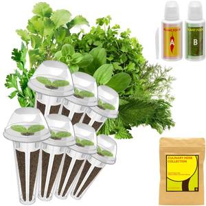 lot 14574 image: Herb Seed Starter Pod Kit Plant for Hydroponics Growing System, Indoor Garden, 7-Pods (350 Seeds Included Basil, Parsley, Oregano, Thyme, Mint, Cilantro, and Dill)