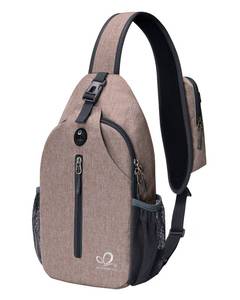lot 14600 image: WATERFLY Crossbody Sling Backpack Sling Bag Travel Hiking Chest Bags Daypack (Flaxen)