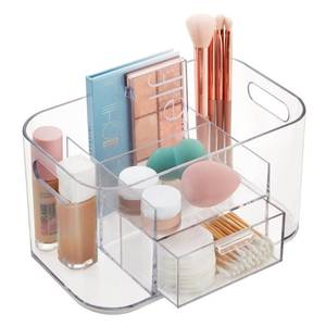 lot 14616 image: STORi Bliss Clear Makeup Organizer for Countertop, Divided Bathroom Organizer & Storage Drawer, Makeup Brush Holder, Cosmetic & Nail Polish Organizer, Made in USA